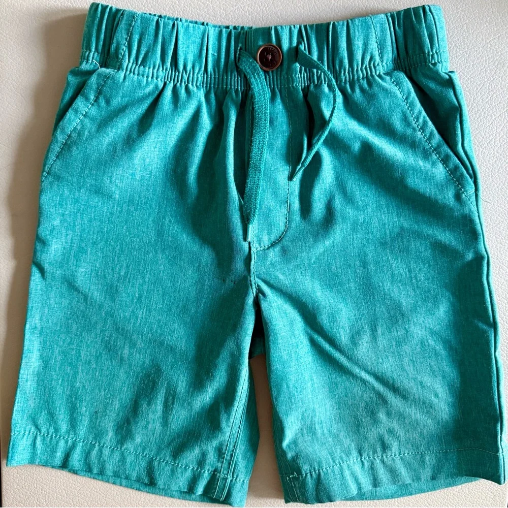 OshKosh B'Gosh Boy’s Drawings Shorts | Size 5 Yrs | Teal & Gray Shark
